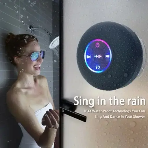 Bocina Bluetooth LED IPX4 para la ducha